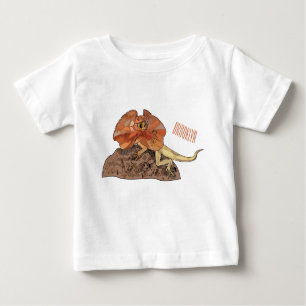 Camiseta Para Bebê Ilustração de desenho de lagarto de pescoço frito