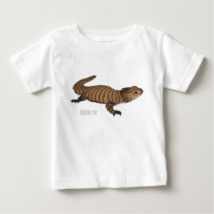 Camiseta Para Bebê Ilustração de desenho de lagarto girado por Armadi