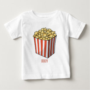 Camiseta Para Bebê Ilustração de desenho de pipoca