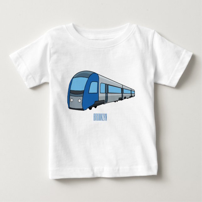 Camiseta Para Bebê Ilustração de desenho do comboio elétrico (Frente)