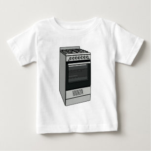 Camiseta Para Bebê Ilustração de desenho do fogão elétrico