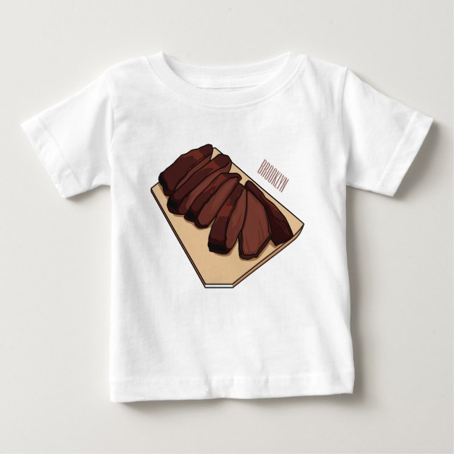 Camiseta Para Bebê Ilustração de desenho do peito de carne (Frente)