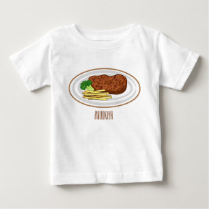 Camiseta Para Bebê Ilustração de desenho em bife