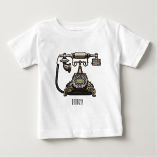 Camiseta Para Bebê Ilustração de desenho telefônico