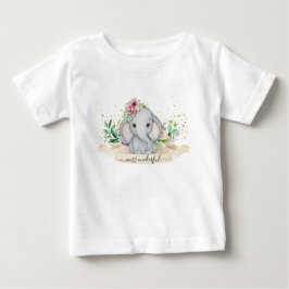 Camiseta Para Bebê Ilustração de Elefante de Bebê - 
