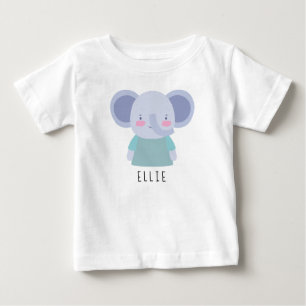 Camiseta Para Bebê Ilustração de Elefante Gratuito - Personalizáve