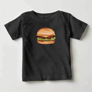 Camiseta Para Bebê Ilustração de Fast Food de Hambúrguer