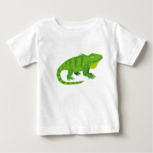 Camiseta Para Bebê Ilustração de Iguana Verde de Cartoon