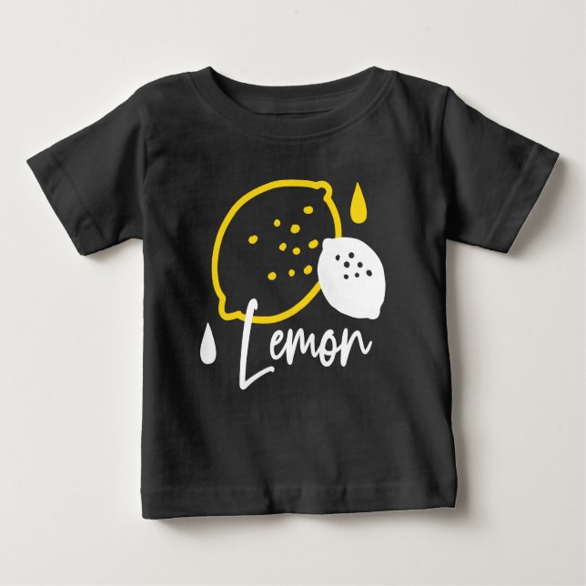 Camiseta Para Bebê Ilustração de Limão de abstrato - Citrinos frescos (Frente)