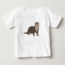 Camiseta Para Bebê Ilustração de Lontra Cuta