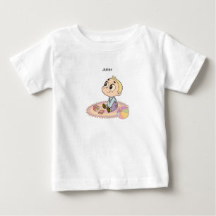 Camiseta Para Bebê Ilustração de Menino Espantado