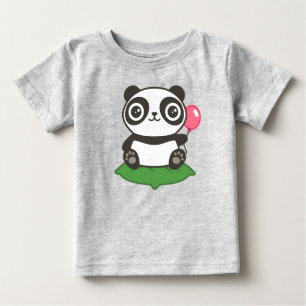 Camiseta Para Bebê Ilustração de Panda Bonita