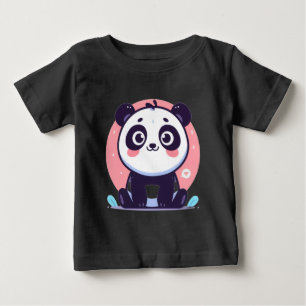 Camiseta Para Bebê Ilustração de Panda Fofo Camiseta de Bebê - Sonho 
