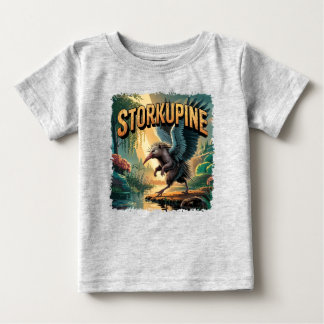 Camiseta Para Bebê Ilustração de Storkupine – Cegonha Porco Espinho E