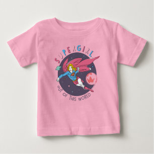 Camiseta Para Bebê Ilustração de Supergirl Voando para Cima