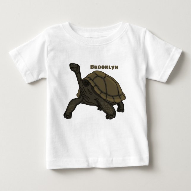 Camiseta Para Bebê Ilustração de tartaruga terrestre das Galápagos (Frente)