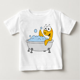 Camiseta Para Bebê Ilustração De Um Monstro De Ness Do Banho.