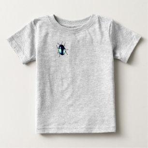 Camiseta Para Bebê Ilustração do besouro azul brilhante