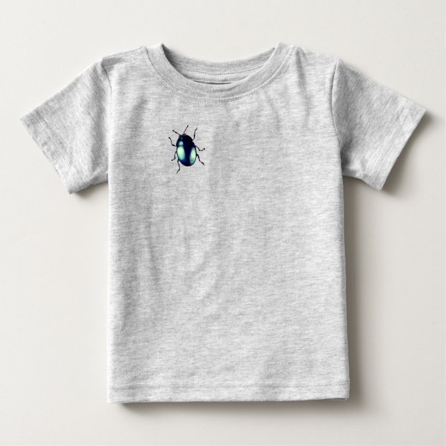 Camiseta Para Bebê Ilustração do besouro azul brilhante (Frente)