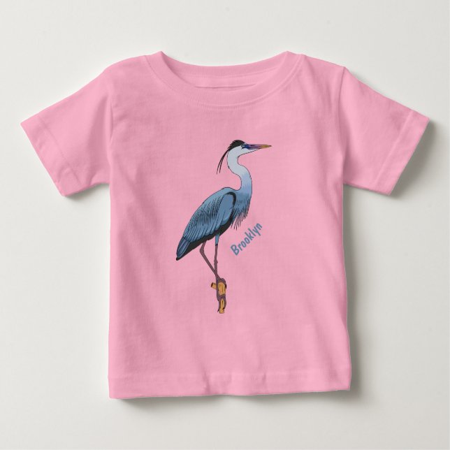 Camiseta Para Bebê ilustração do desenho animado azul-excelente (Frente)