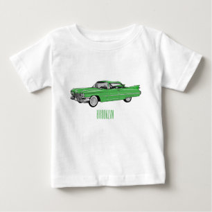 Camiseta Para Bebê Ilustração do desenho animado Classic car 1959