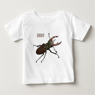 Camiseta Para Bebê Ilustração do desenho animado do besouro do Stag