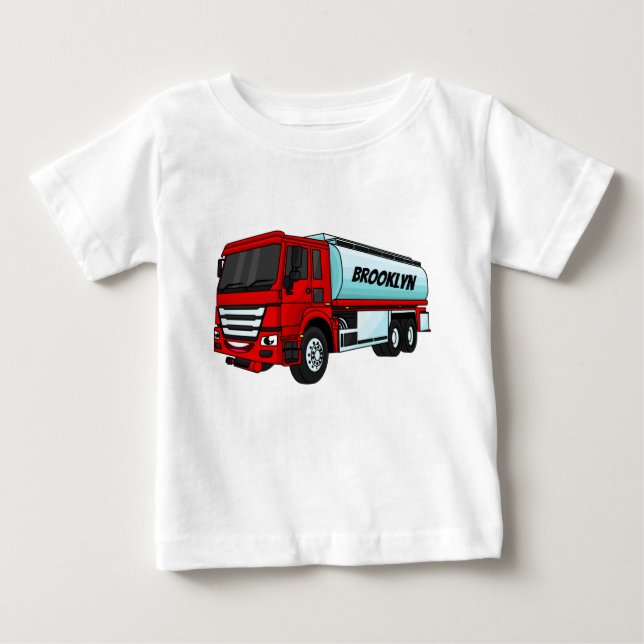 Camiseta Para Bebê Ilustração do desenho animado do transporte de cam (Frente)