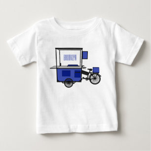 Camiseta Para Bebê ilustração do desenho do carrinho de comida