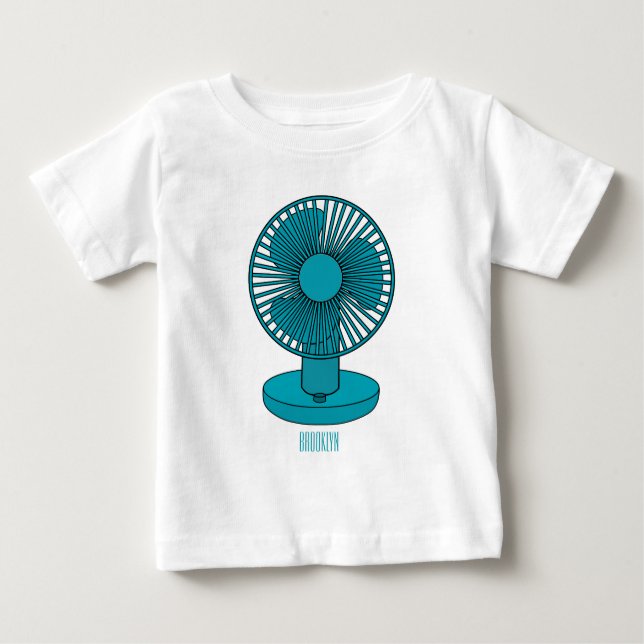 Camiseta Para Bebê Ilustração do desenho do ventilador (Frente)