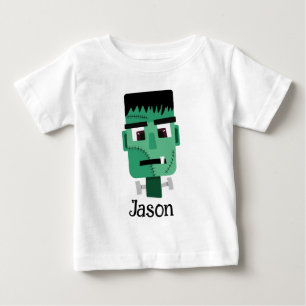 Camiseta Para Bebê Ilustração do Monstro de Frankenstein