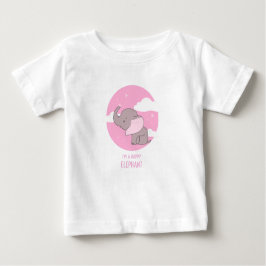 Camiseta Para Bebê Ilustração "Elefante Feliz", Crianças Células Cor-