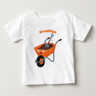 Camiseta Para Bebê Ilustração em desenho animado de carrinho de mão l