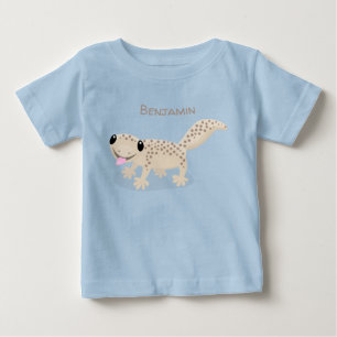 Camiseta Para Bebê Ilustração em desenho animado de uma lagartixa mar