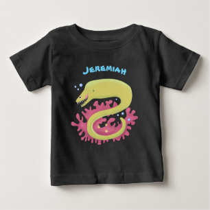 Camiseta Para Bebê Ilustração engraçada de desenho animado de enguia 