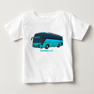 Camiseta Para Bebê Ilustração moderna do desenho animado do ônibus
