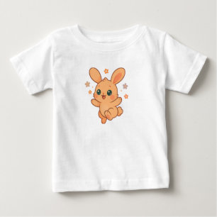 Camiseta Para Bebê Ilustração Personalizada de Animais Bebês Coelhinh