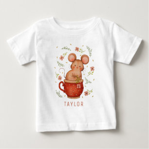 Camiseta Para Bebê Ilustração Personalizada do Rato de Cana-d-Água