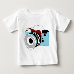 Camiseta Para Bebê Ilustração subtil da câmara digital
