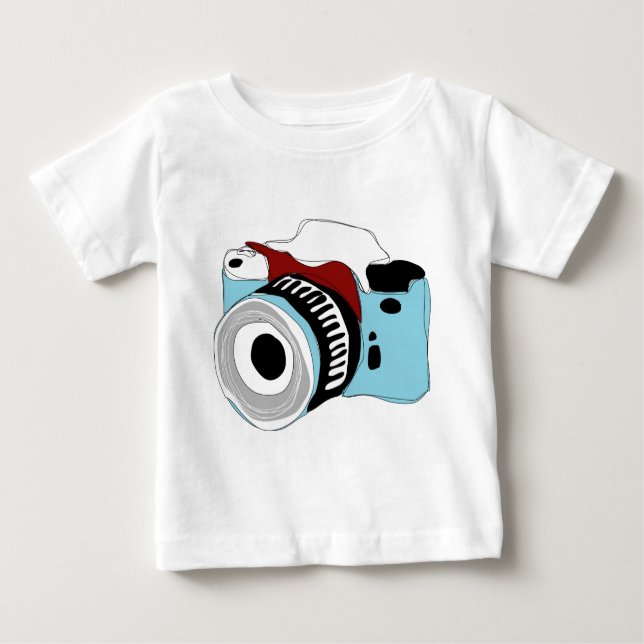 Camiseta Para Bebê Ilustração subtil da câmara digital (Frente)