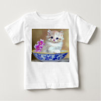 Ilustração Vintage White Kitten