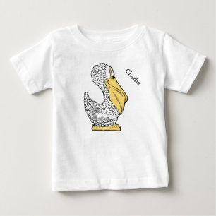 Camiseta Para Bebê Ilustrações animais vestuário de nome personalizad
