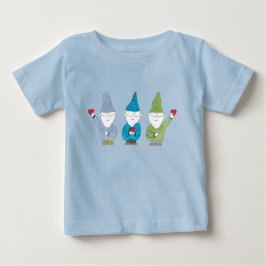 Camiseta Para Bebê Ímã de Gnomos Com Corações