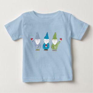 Camiseta Para Bebê Ímã de Gnomos Com Corações