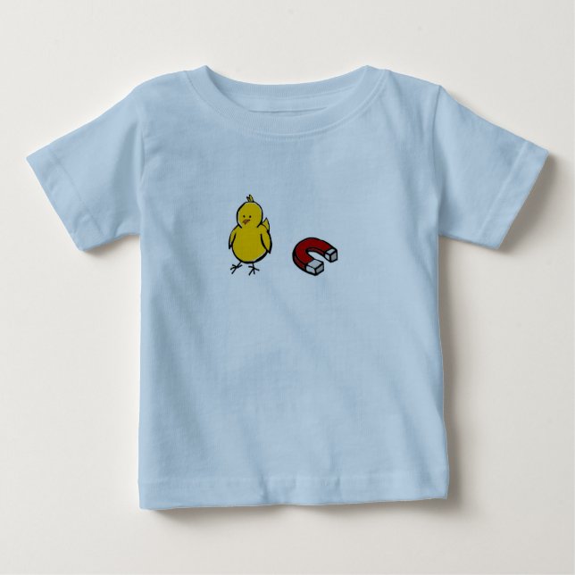 Camiseta Para Bebê ímã pintinho (Frente)