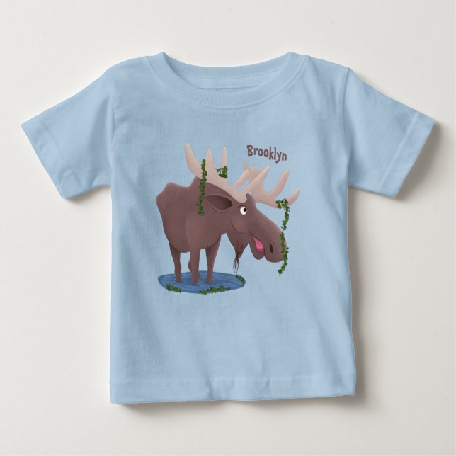 Camiseta Para Bebê Imagem animada alegre e engraçada (Frente)