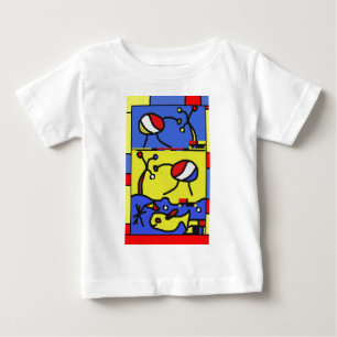 Camiseta Para Bebê Imagem com peixes da arte moderna