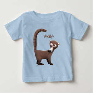 Camiseta Para Bebê Imagem curiosa e engraçada de desenho animado de 