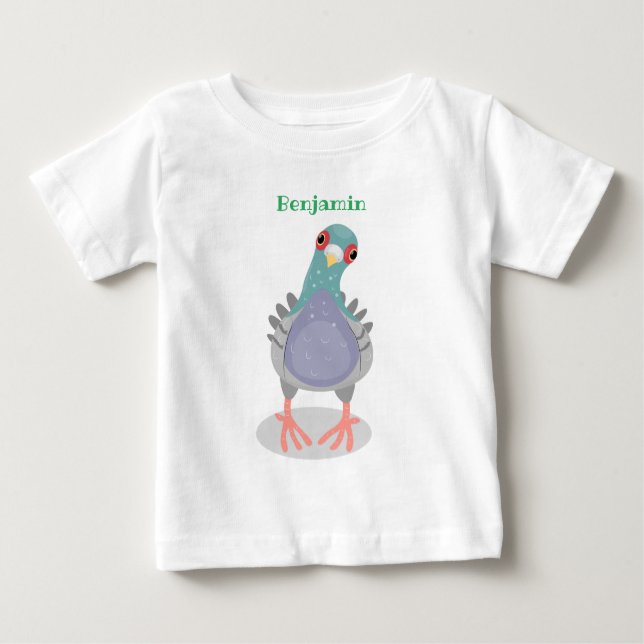 Camiseta Para Bebê Imagem curiosa e engraçada de desenho animado do p (Frente)
