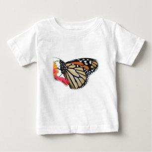 Camiseta Para Bebê Imagem da Borboleta Monarch