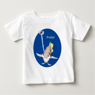 Camiseta Para Bebê Imagem de desenho animado de Arquerfish em Cute